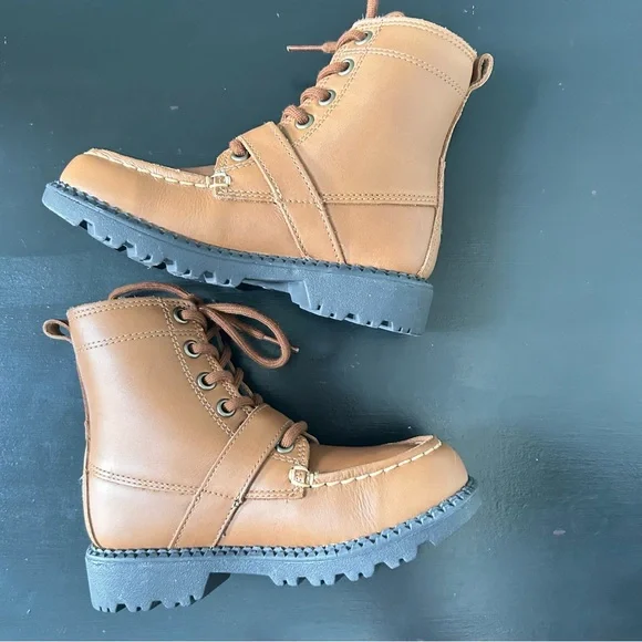 NWOB Polo Ralph Lauren Tan Burnished Leather Lace-Up Ranger Hi II Boot Size 11 - Picture 5 of 10